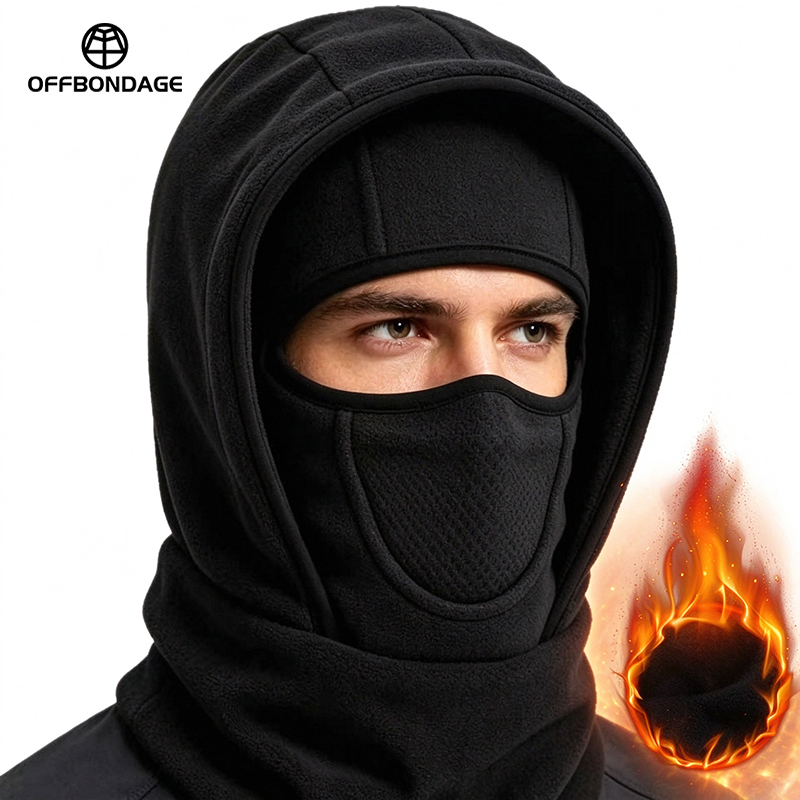 Balaclava Ski Mask Windproof Fleece - ออฟบอนเดจ หมวกไหมพรมคลุมหน้ากันหนาวแบบยูนิเซ็กส์ หน้ากากกันลม สำหรับเล่นสกี ขี่มอเตอร์ไซค์ บุผ้าฟลีซ