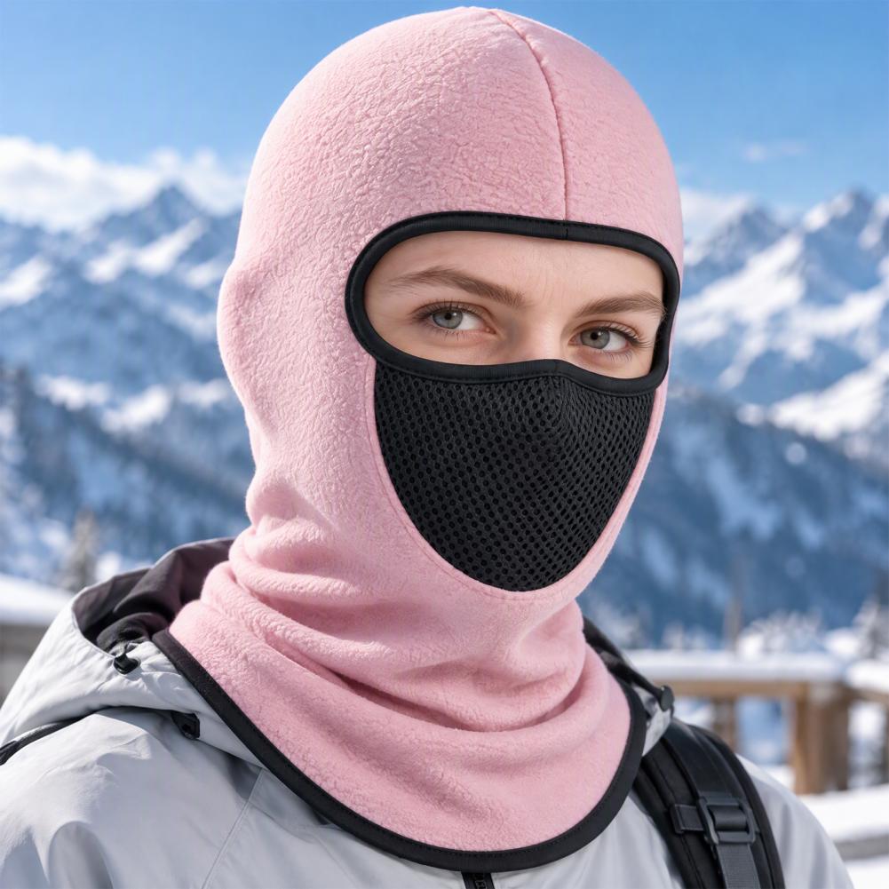 Balaclava Ski Mask Windproof Fleece - หน้ากากคลุมหน้าบุขนแกะกันลม ให้ความอบอุ่น คลุมทั้งใบหน้าและคอ สำหรับปั่นจักรยาน ขี่มอเตอร์ไซค์ และกิจกรรมกลางแจ้ง