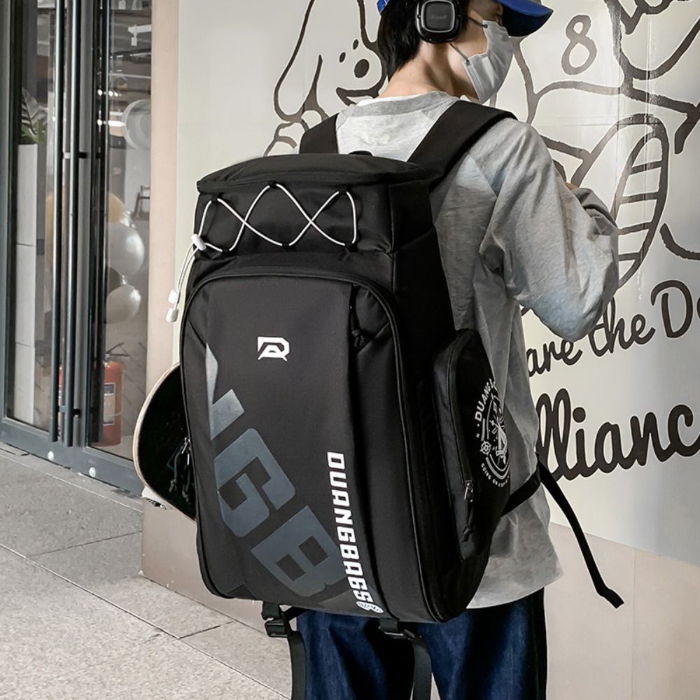 Ski Boot Bag Backpack Travel - กระเป๋าเป้สะพายหลังสำหรับใส่รองเท้าสกี ความจุขนาดใหญ่ กันน้ำ วัสดุอ็อกซ์ฟอร์ด กระเป๋าใส่รองเท้าสโนว์บอร์ดและหมวกกันน็อค กระเป๋าเป้สำหรับกีฬากลางแจ้งและการเดินทาง