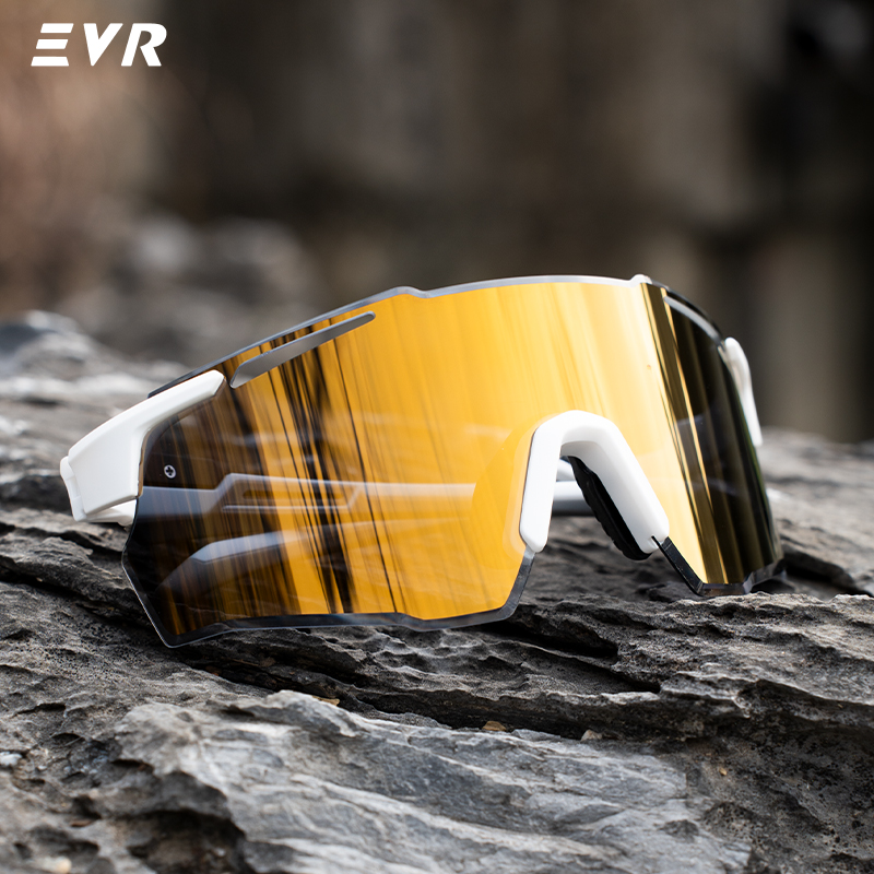 Ski Goggles Polarized Photochromic - แว่นกันแดดสำหรับปั่นจักรยาน EVR เลนส์ปรับสีตามแสง สำหรับผู้ชายและผู้หญิง เลนส์โพลาไรซ์ สำหรับจักรยานเสือภูเขาและจักรยานถนน