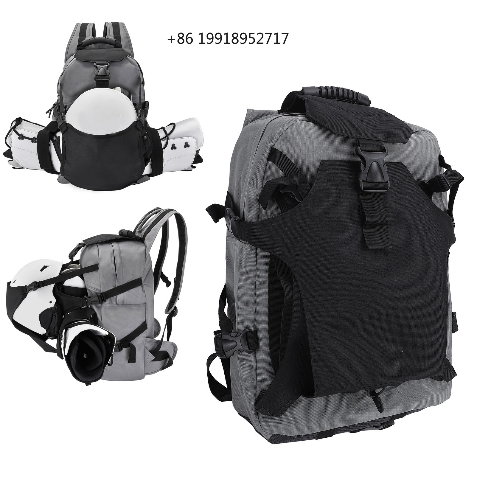 Ski Boot Bag Backpack Travel - กระเป๋าสกีกันน้ำ 30 ลิตร กระเป๋าใส่รองเท้าสกีและสโนว์บอร์ด กระเป๋าอเนกประสงค์สำหรับจัดเก็บสัมภาระ กระเป๋าเป้สำหรับเดินทางกลางแจ้ง
