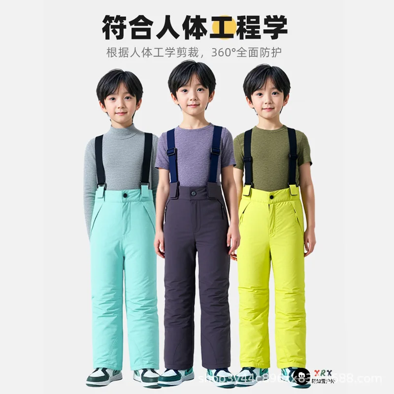 Ski Pants Waterproof Insulated Winter - กางเกงเด็กใหม่แบบมีฉนวนกันน้ำสำหรับเด็กชายและเด็กหญิง กางเกงสกีกันลมแห้งเร็วสำหรับฤดูหนาว