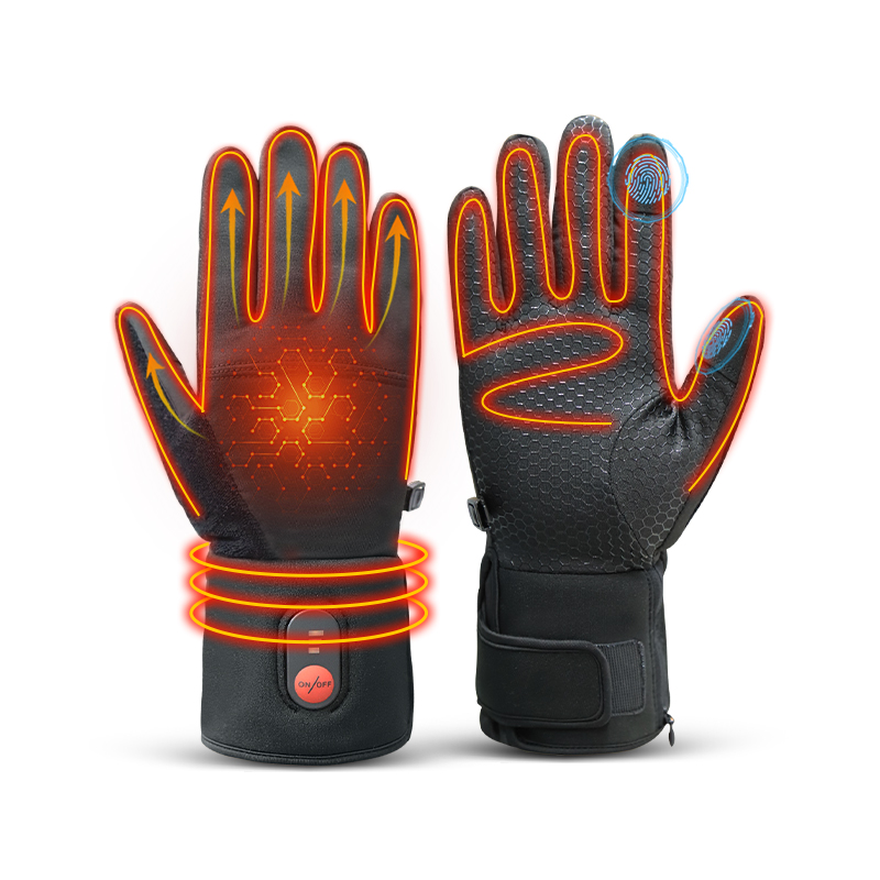 Heated Ski Gloves Battery Waterproof - ถุงมือสกีไฟฟ้าแบบมีระบบทำความร้อน แบตเตอรี่ชาร์จได้ พร้อมแผ่นรองกันหนาว กันน้ำ หน้าจอสัมผัส 7.4V