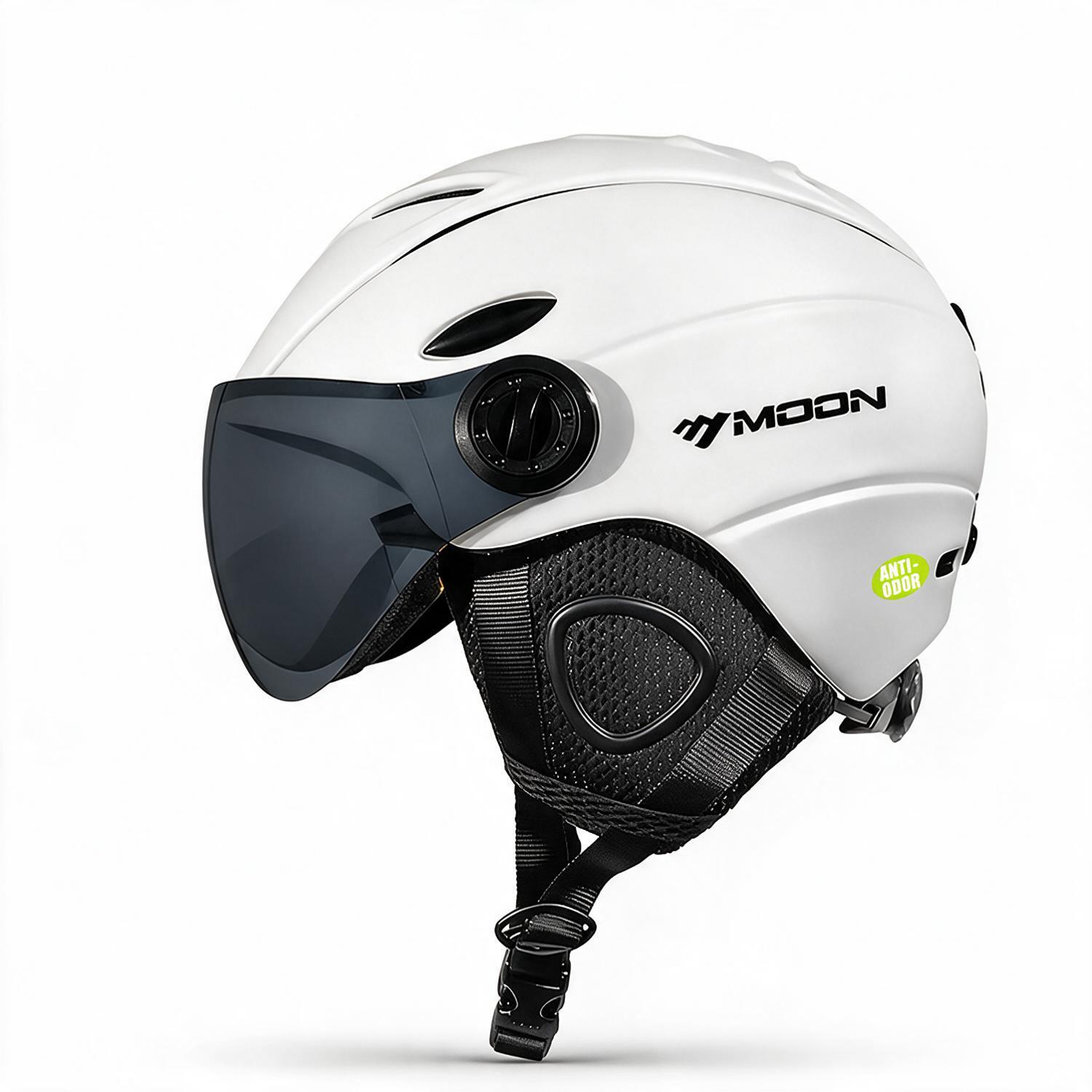 Ski Helmet With Integrated Visor - หมวกกันน็อคสกี MOON พร้อมแว่นบังลม สำหรับผู้ชาย ผู้หญิง ผู้ใหญ่