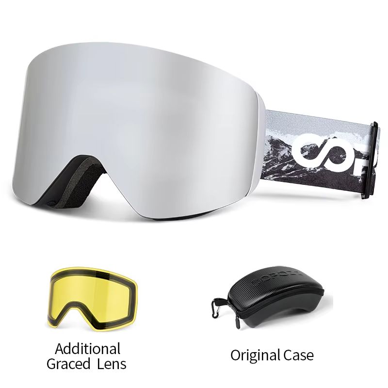 Ski Goggles Magnetic Quick Change Lens - COPOZZ แว่นตาสกีฤดูหนาวแบบมืออาชีพแม่เหล็กเปลี่ยนเร็วสองชั้นป้องกันหมอกแว่นตาสโนว์บอร์ดผู้ชายผู้หญิงอุปกรณ์สกี