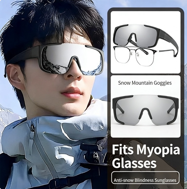 Snowboard Goggles Otg Over Glasses - แว่นตาสกีแบบ OTG สำหรับสวมทับแว่นสายตา แว่นสโนว์บอร์ด ป้องกันรังสียูวี 400
