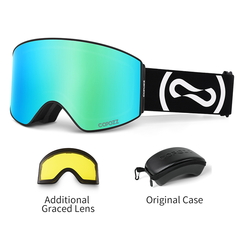 Ski Goggles Magnetic Quick Change Lens - COPOZZ แม่เหล็ก Professional แว่นตาสกี UV400 ป้องกัน