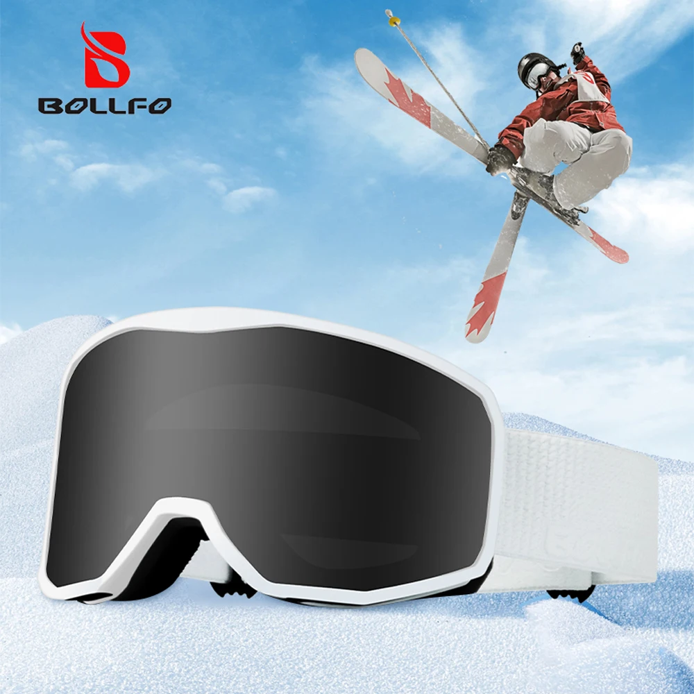 Snowboard Goggles Otg Over Glasses - แว่นตาสกี BOLLFO แบบสวมทับแว่นสายตา สำหรับเล่นสโนว์บอร์ด ป้องกันรังสียูวี ป้องกันฝ้า