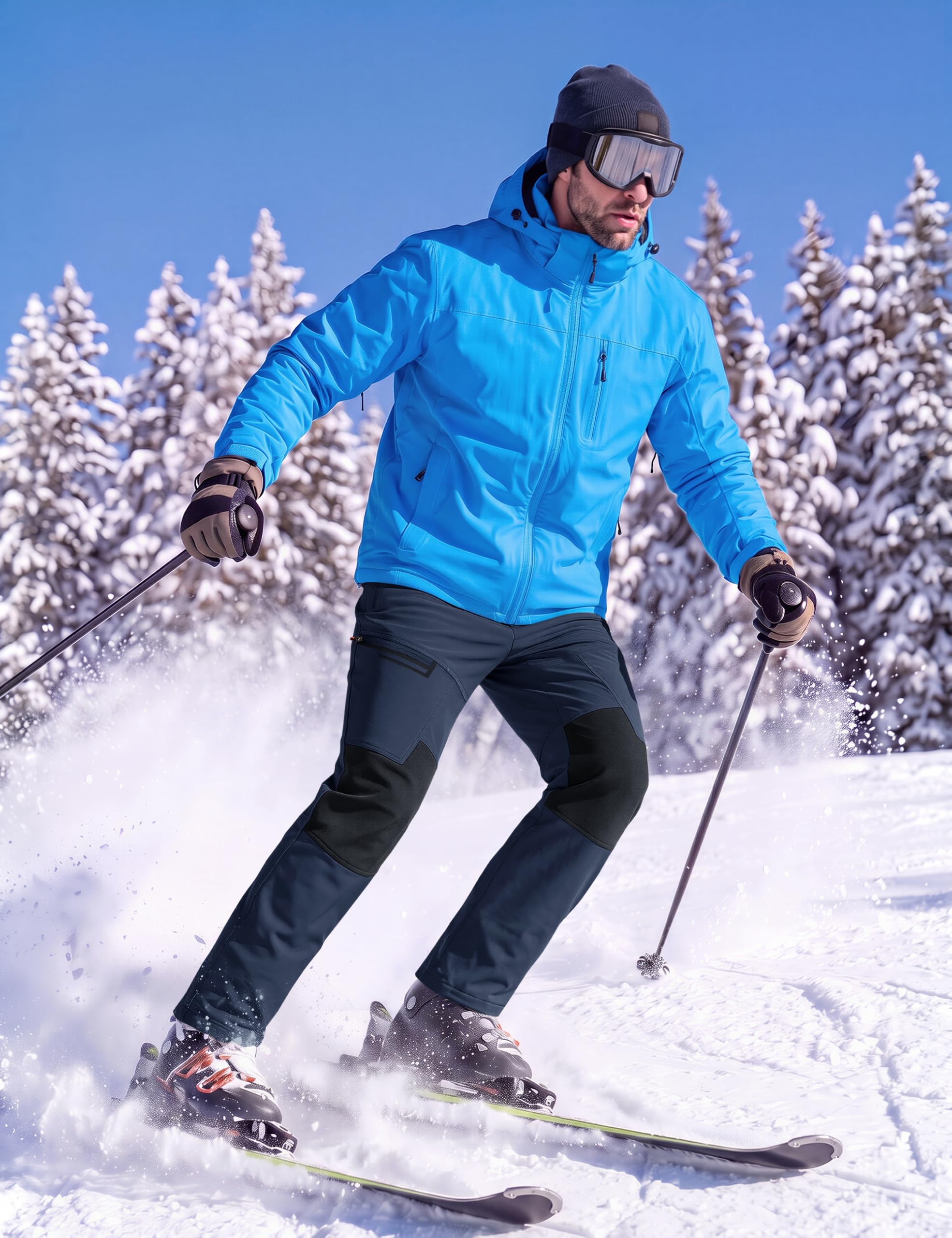กางเกงสกีกันน้ำสำหรับผู้ชาย บุ - Ski Pants Waterproof Insulated Winter บทวิจารณ์และราคา