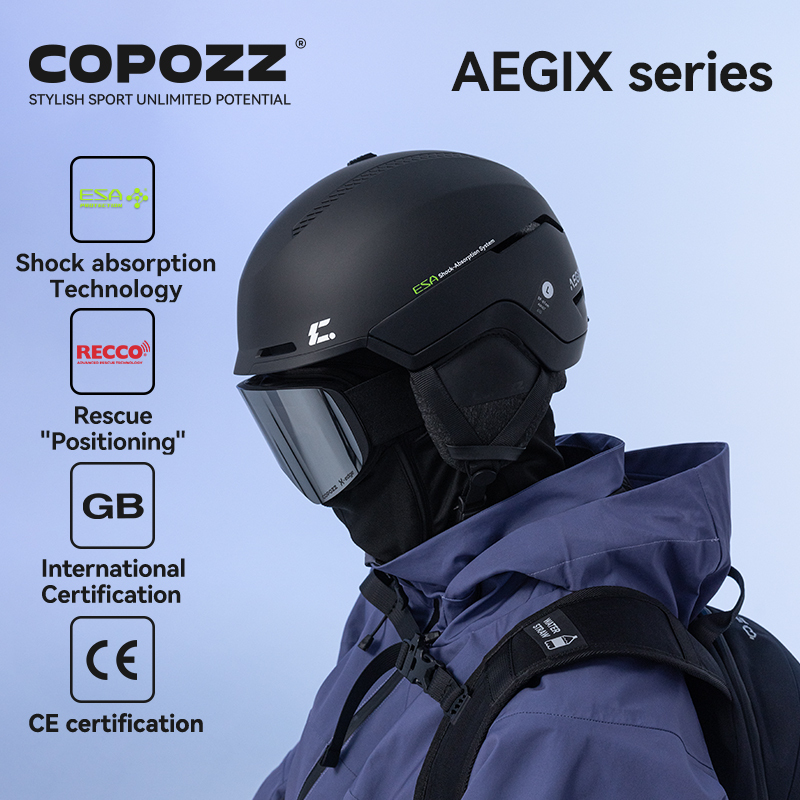 หมวกกันน็อคสกีฤดูหนาว COPOZZ แ - Ski Helmet With Integrated Visor บทวิจารณ์และราคา