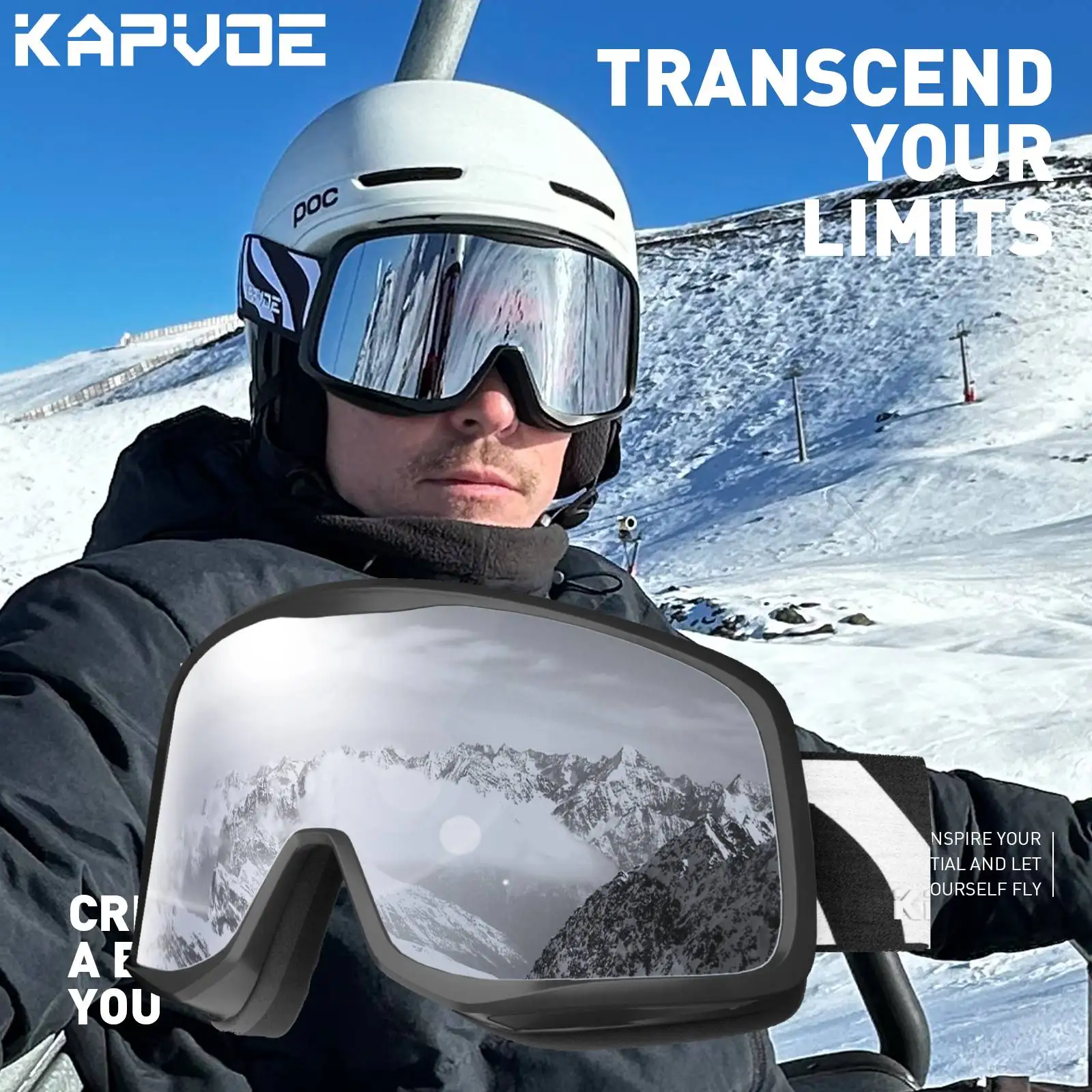 แว่นตาสกี Kapvoe ป้องกันฝ้า ป้ - Snowboard Goggles Otg Over Glasses บทวิจารณ์และราคา