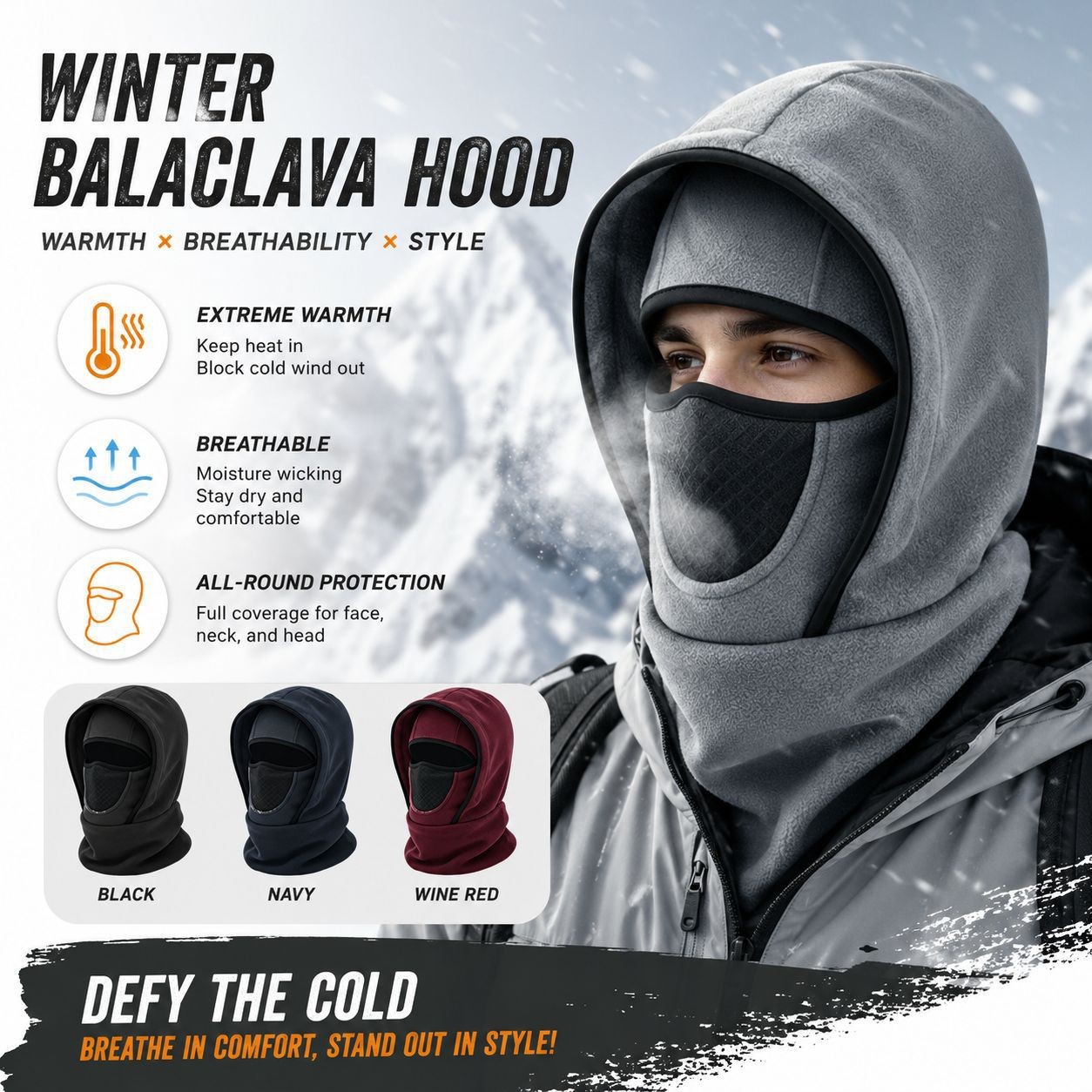ออฟบอนเดจ หมวกไหมพรมคลุมหน้ากั - Balaclava Ski Mask Windproof Fleece บทวิจารณ์และราคา