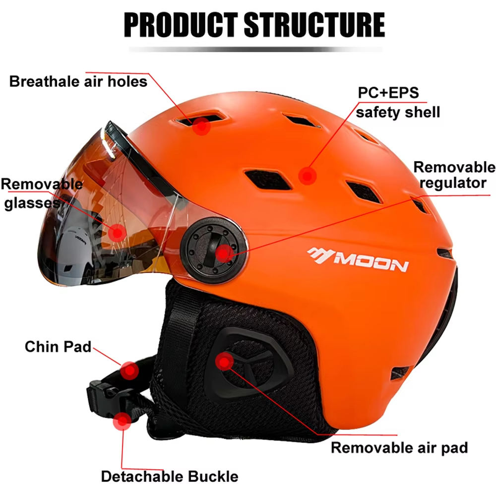 หมวกกันน็อคสกีสำหรับผู้ใหญ่รุ่ - Ski Helmet With Integrated Visor บทวิจารณ์และราคา
