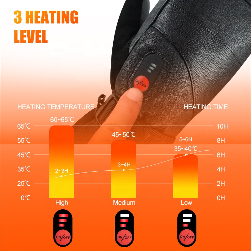 ถุงมือสกีแบบมีระบบทำความร้อน ช - Heated Ski Gloves Battery Waterproof บทวิจารณ์และราคา