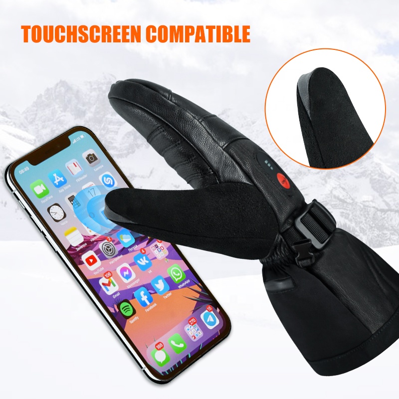 ถุงมือสกีแบบมีระบบทำความร้อน ช - Heated Ski Gloves Battery Waterproof บทวิจารณ์และราคา