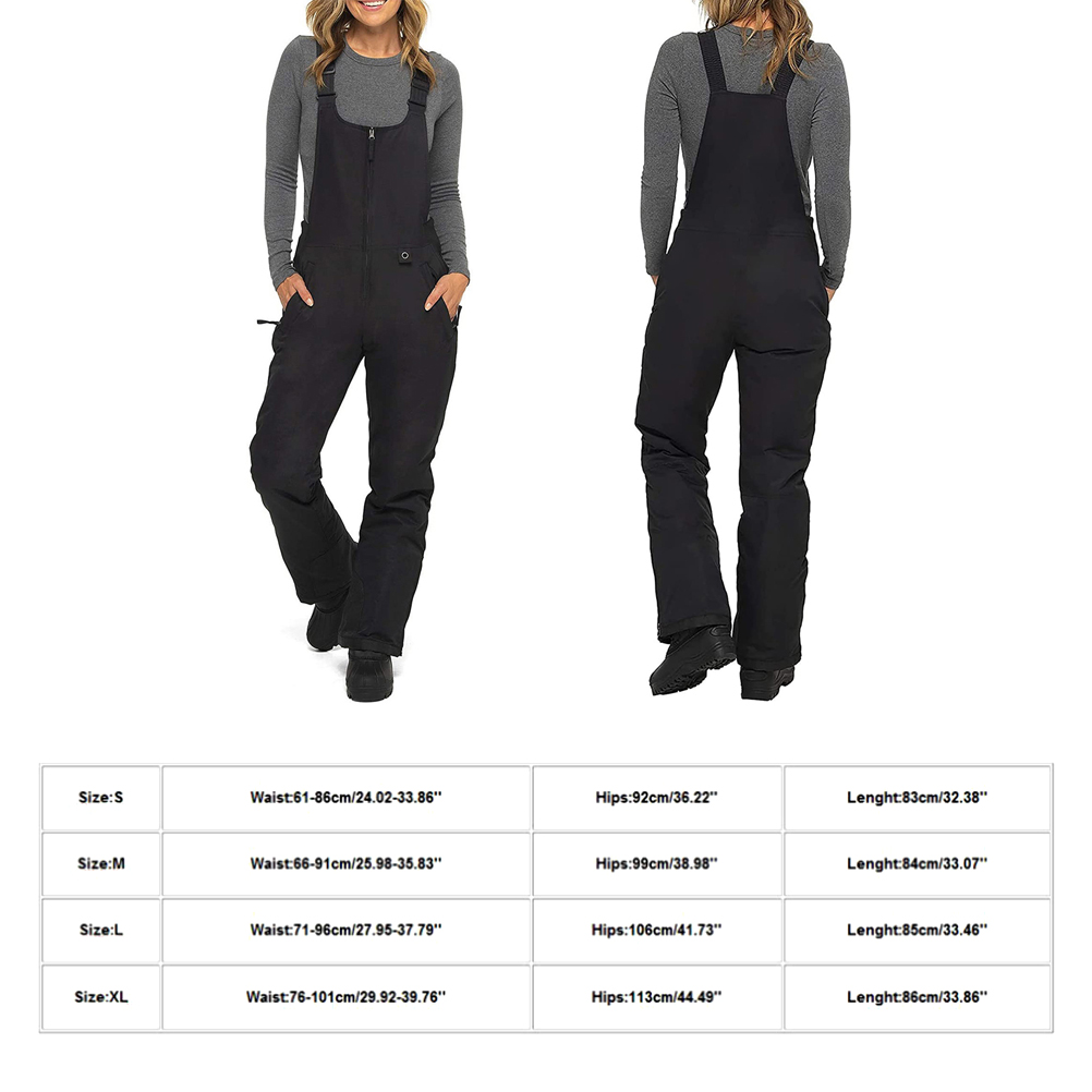 ชุดสกีบิ๊บสำหรับผู้หญิงแบบกันน - Ski Pants Waterproof Insulated Winter บทวิจารณ์และราคา