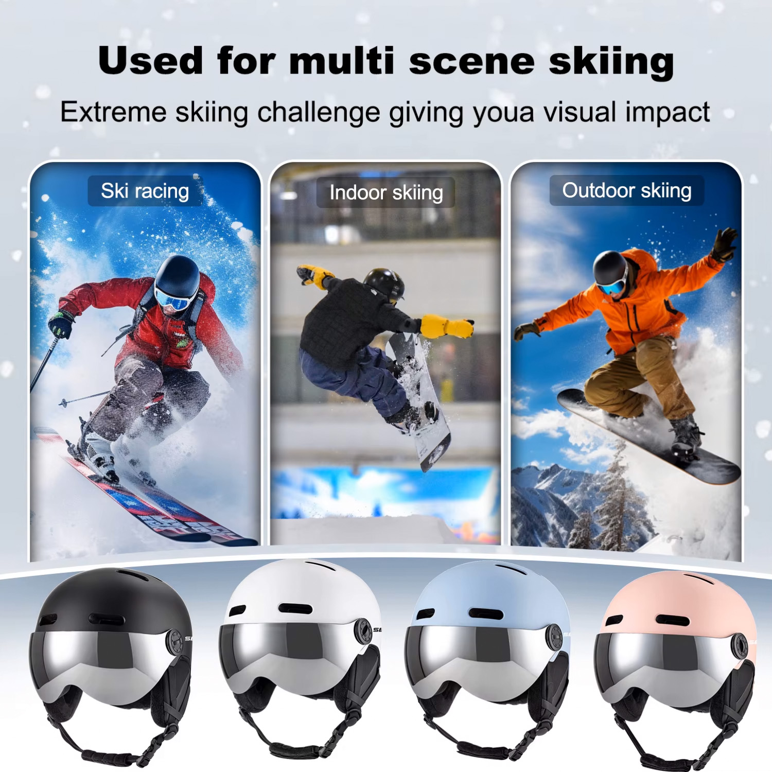 หมวกกันน็อคสกี SEEKER สำหรับผู - Ski Helmet With Integrated Visor บทวิจารณ์และราคา
