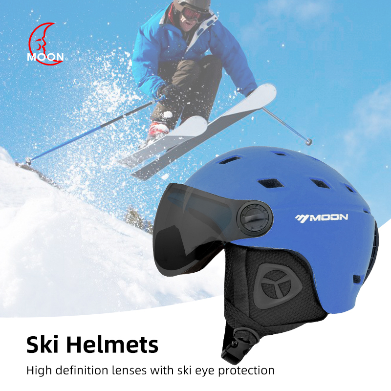 ที่บังแดดหิมะดวงจันทร์อุปกรณ์ป - Ski Helmet With Integrated Visor บทวิจารณ์และราคา
