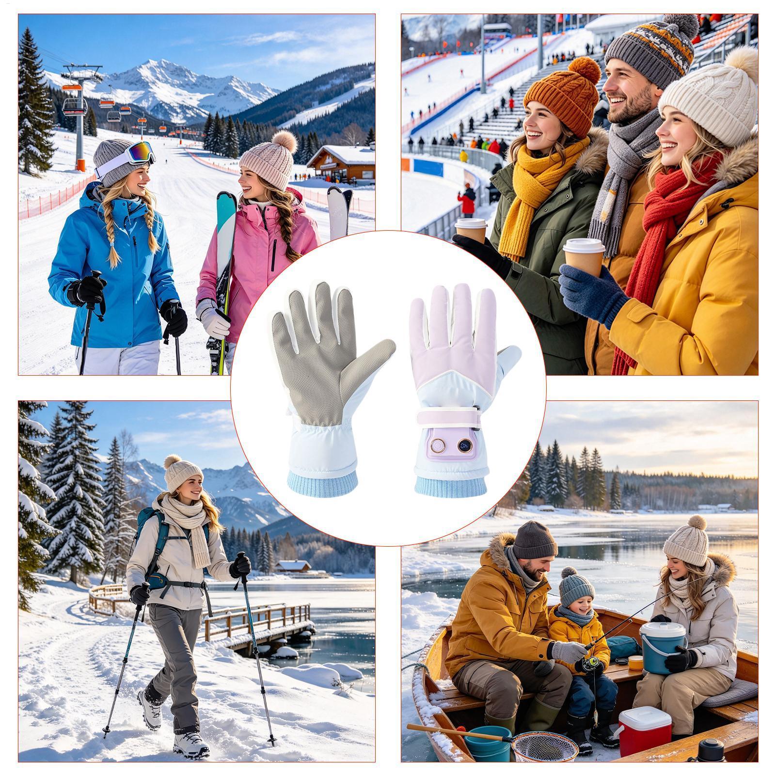 ถุงมือกันหนาวสำหรับผู้หญิง ปรั - Heated Ski Gloves Battery Waterproof บทวิจารณ์และราคา