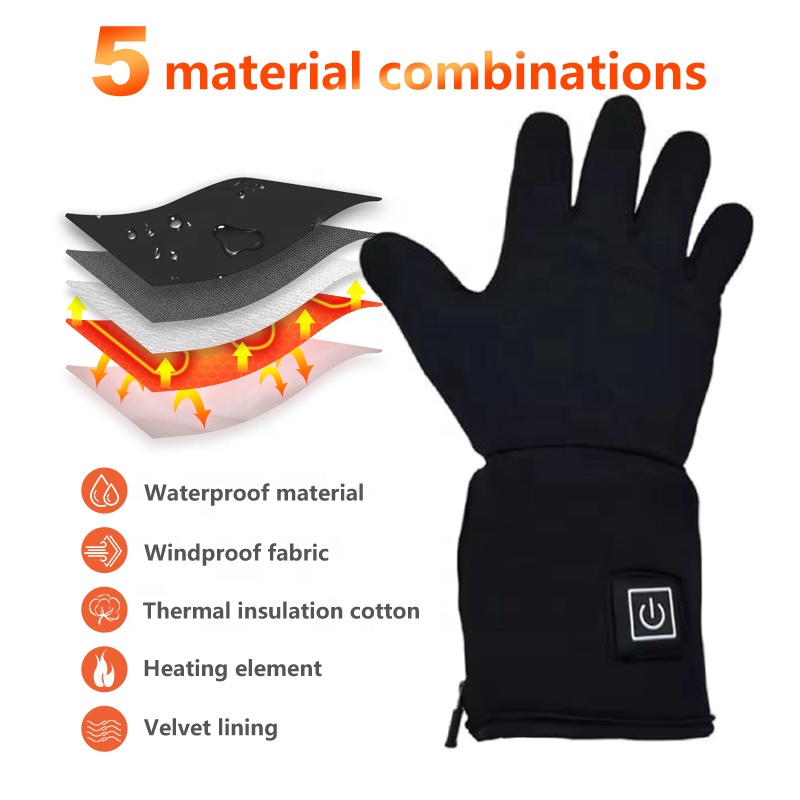 ถุงมือสกีกันน้ำอุ่นสำหรับฤดูหน - Heated Ski Gloves Battery Waterproof บทวิจารณ์และราคา