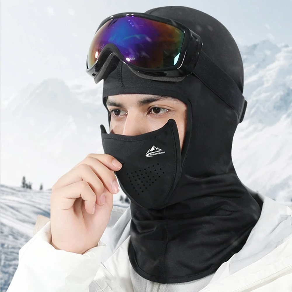 หน้ากากคลุมศีรษะกันลมแบบผ้าฟลี - Balaclava Ski Mask Windproof Fleece บทวิจารณ์และราคา