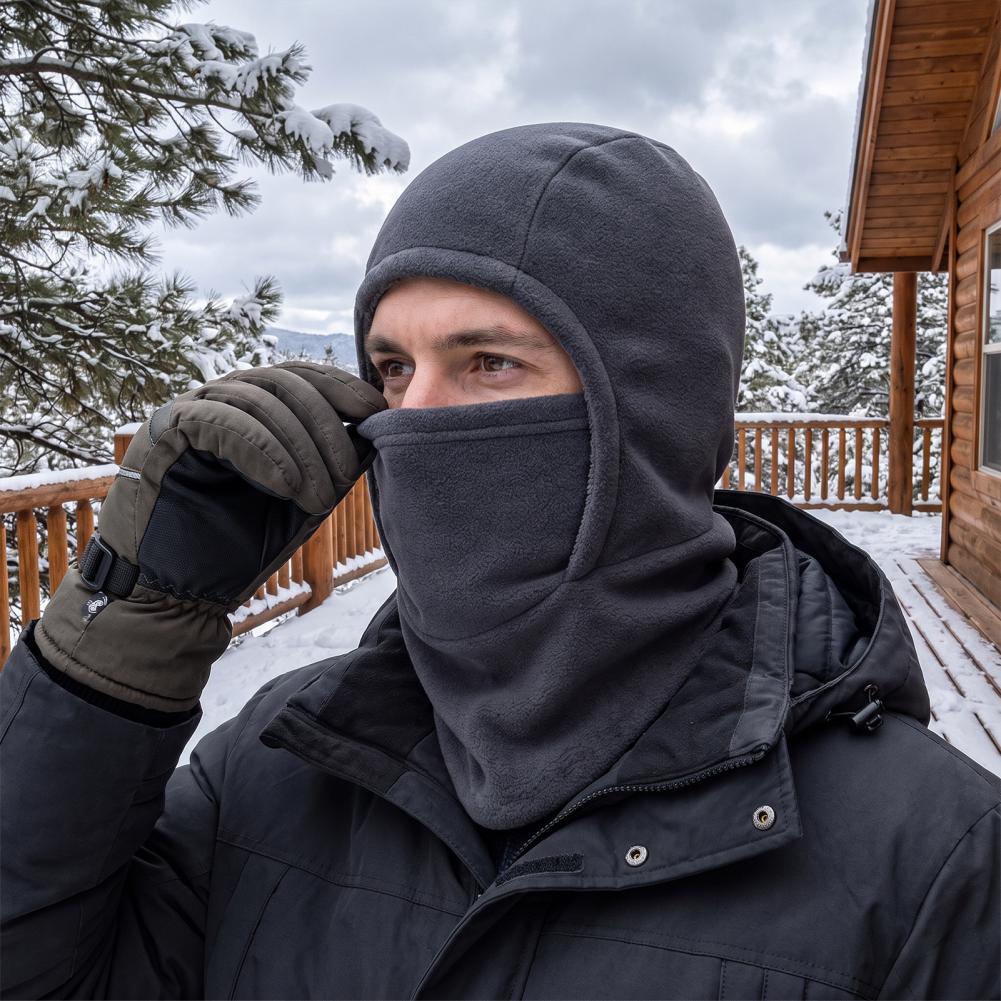 หน้ากากปั่นจักรยานกันลม ผ้าคลุ - Balaclava Ski Mask Windproof Fleece บทวิจารณ์และราคา
