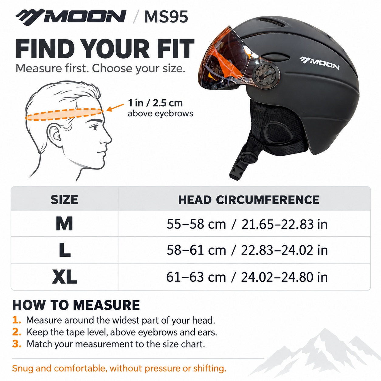 หมวกกันน็อคสกี MOON พร้อมแว่นบ - Ski Helmet With Integrated Visor บทวิจารณ์และราคา