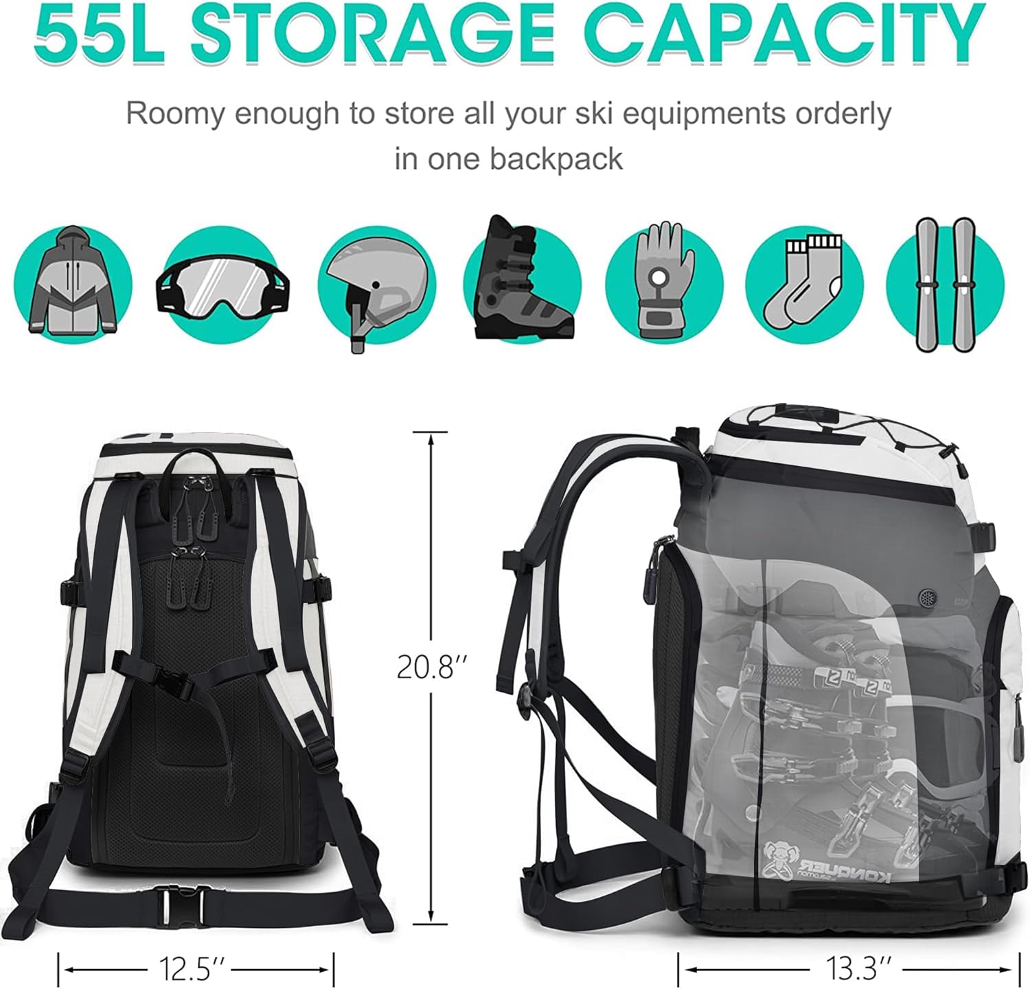 กระเป๋าใส่รองเท้าสกี, กระเป๋าเ - Ski Boot Bag Backpack Travel บทวิจารณ์และราคา