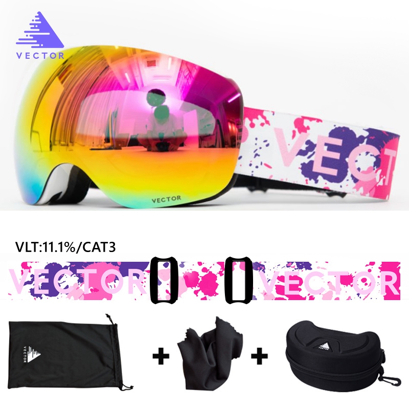 แว่นตาสกีแม่เหล็ก VECTOR พร้อม - Ski Goggles Magnetic Quick Change Lens บทวิจารณ์และราคา