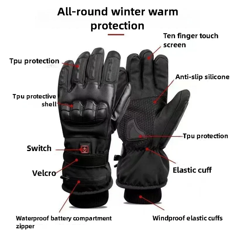 ถุงมือให้ความร้อน ถุงมืออุ่นมื - Heated Ski Gloves Battery Waterproof บทวิจารณ์และราคา