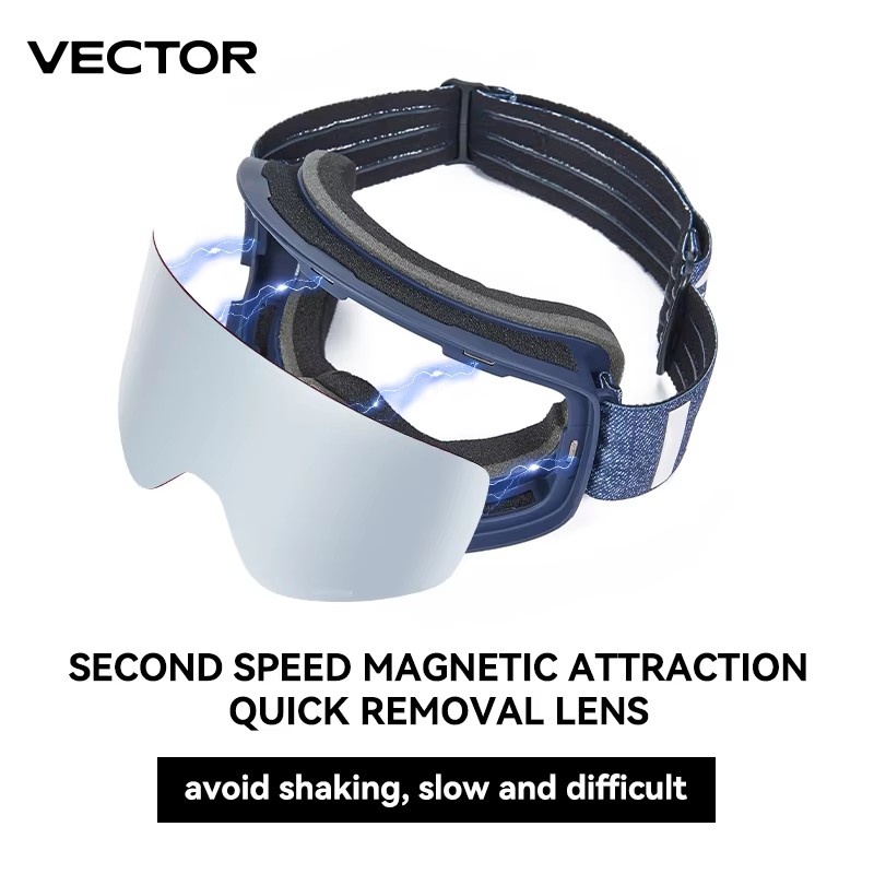 แว่นตาสกีแม่เหล็ก VECTOR พร้อม - Ski Goggles Magnetic Quick Change Lens บทวิจารณ์และราคา