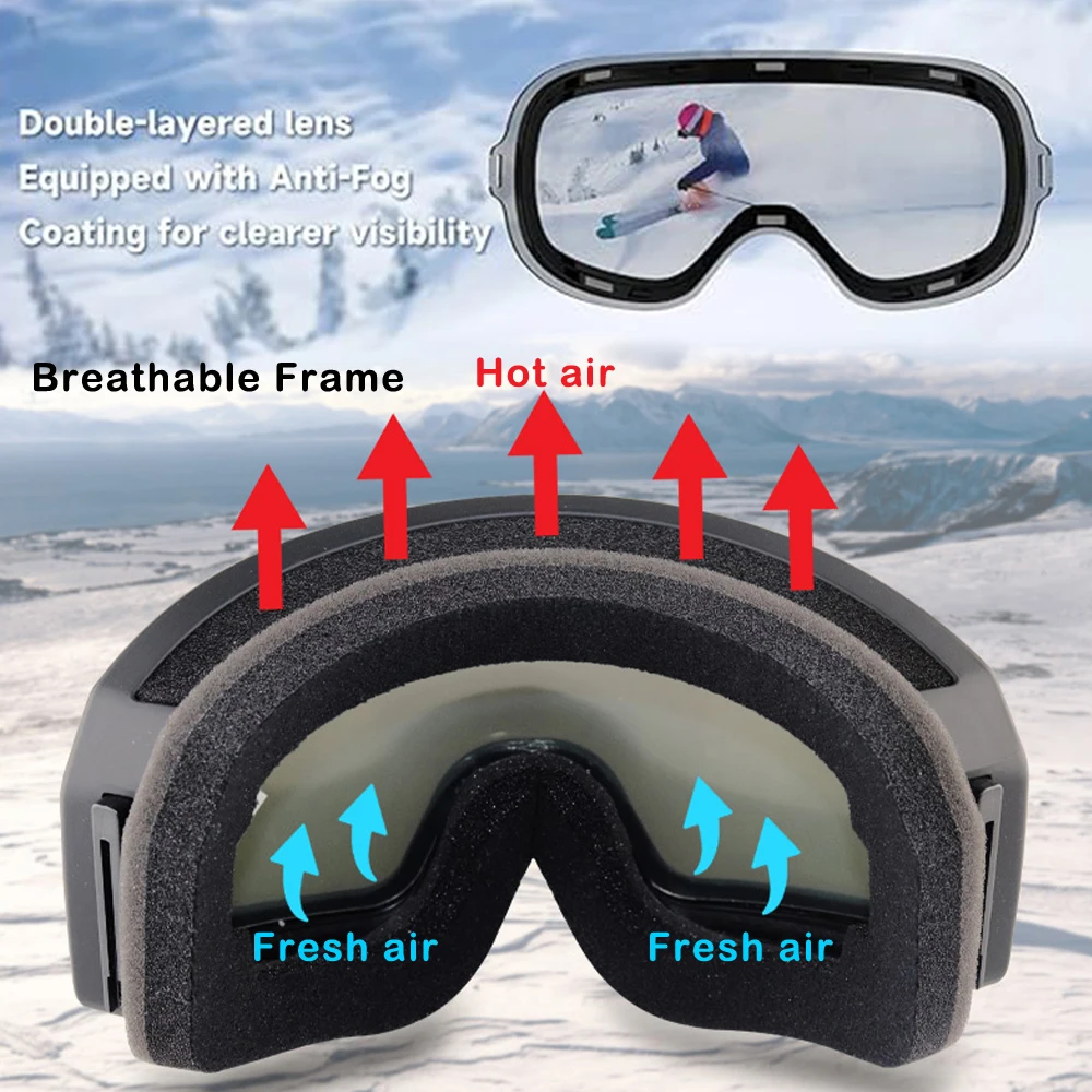 แว่นตาสกี BOLLFO แบบสวมทับแว่น - Snowboard Goggles Otg Over Glasses บทวิจารณ์และราคา