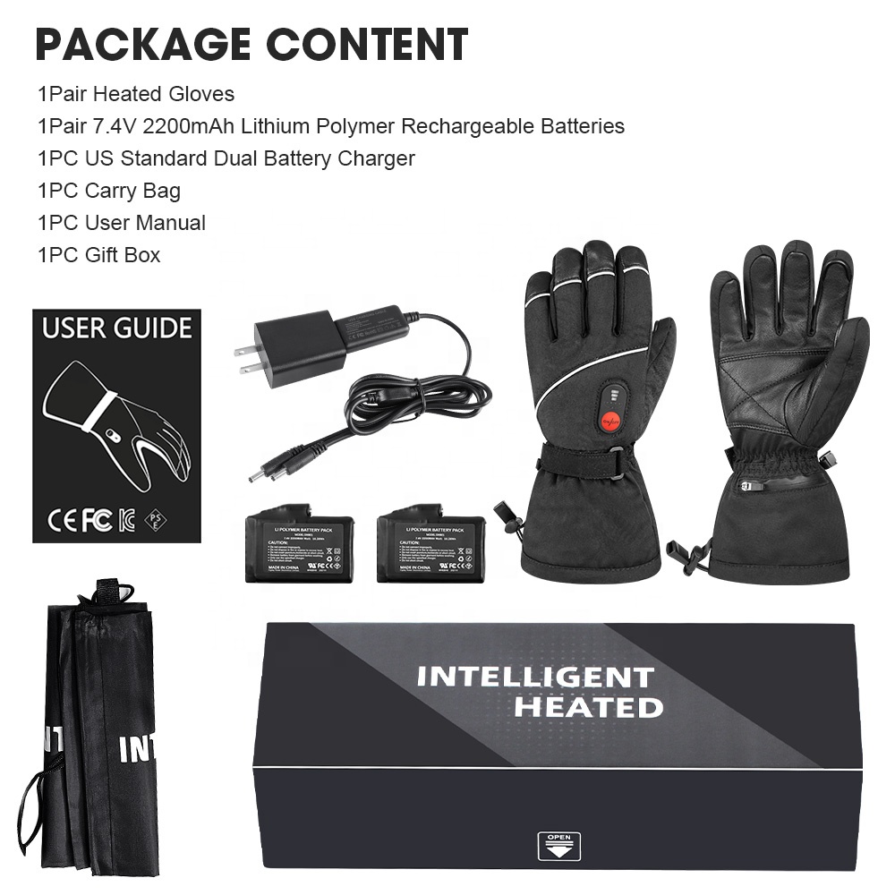ถุงมือสกีแบบปรับแต่งได้ สำหรับ - Heated Ski Gloves Battery Waterproof บทวิจารณ์และราคา