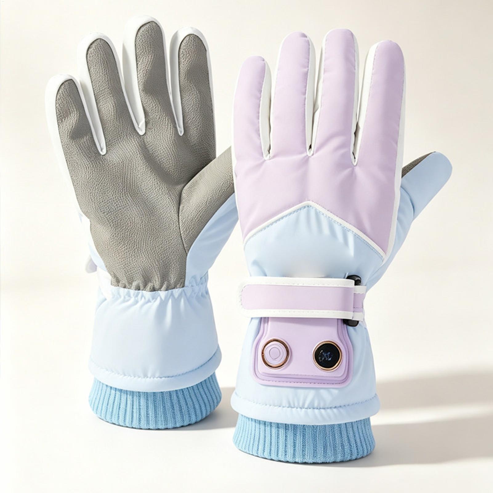 ถุงมืออุ่น 3 ระดับ รองรับหน้าจ - Heated Ski Gloves Battery Waterproof บทวิจารณ์และราคา