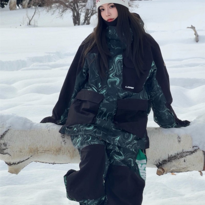 ชุดสกีผู้หญิงสีเขียวดำ ชุดกันห - Ski Pants Waterproof Insulated Winter บทวิจารณ์และราคา