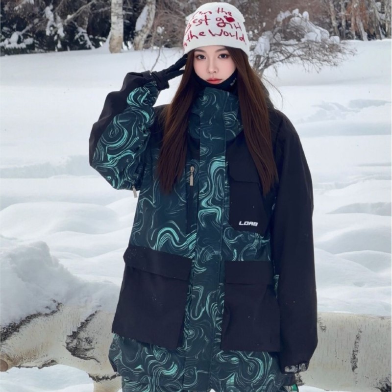 ชุดสกีผู้หญิงสีเขียวดำ ชุดกันห - Ski Pants Waterproof Insulated Winter บทวิจารณ์และราคา