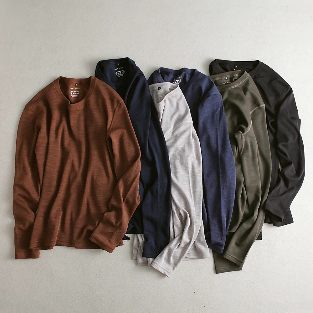 เสื้อยืดแขนยาวผู้ชาย 100% ทำจา - Merino Wool Base Layer Thermal Underwear บทวิจารณ์และราคา