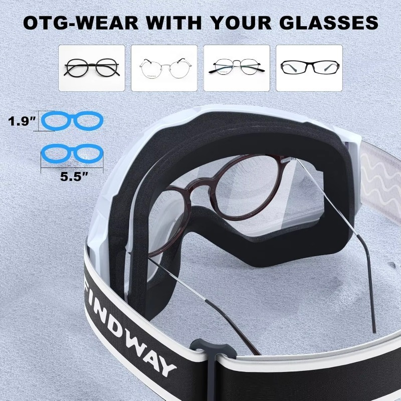 แว่นกันแดดสำหรับเล่นสกี/สโนว์บ - Snowboard Goggles Otg Over Glasses บทวิจารณ์และราคา