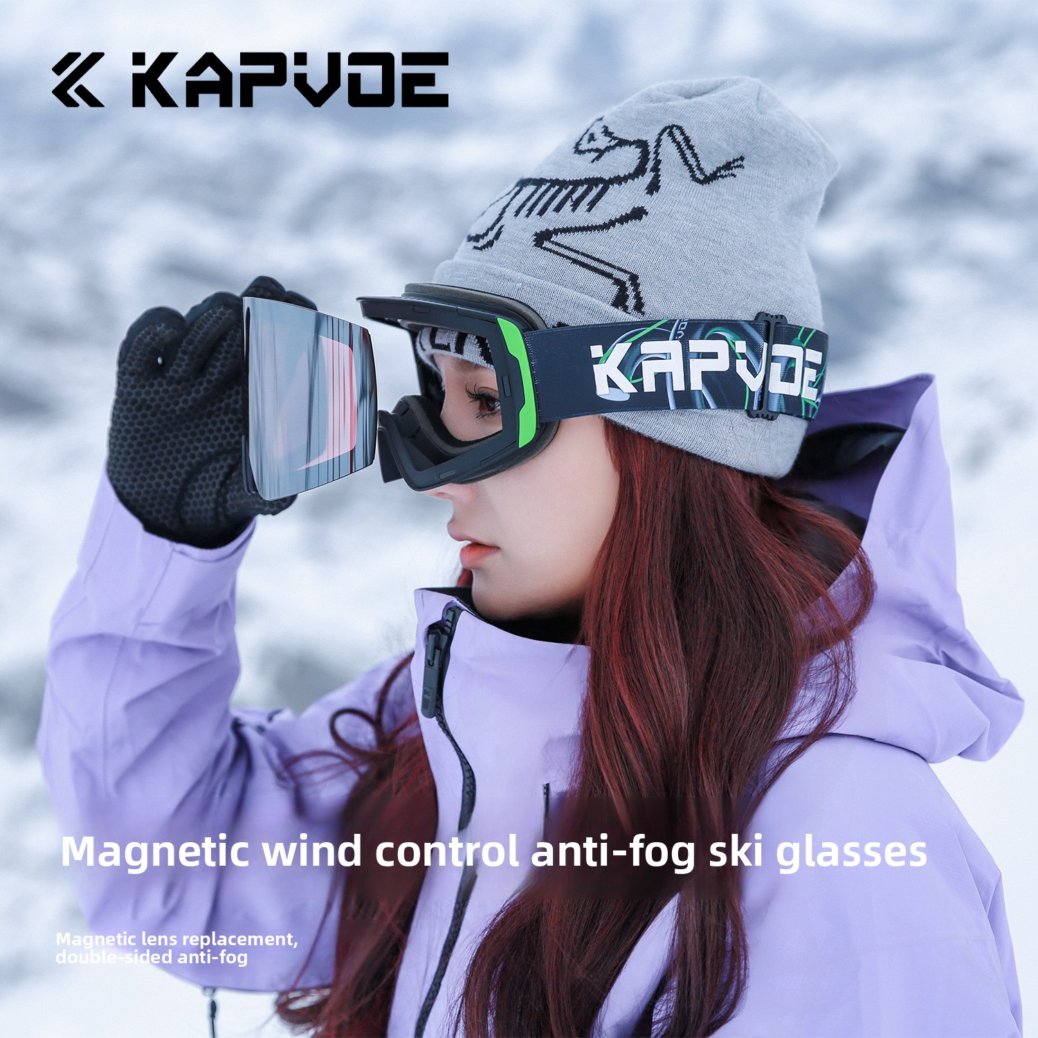 แว่นตาสกีแม่เหล็ก KAPVOE เลนส์ - Ski Goggles Magnetic Quick Change Lens บทวิจารณ์และราคา