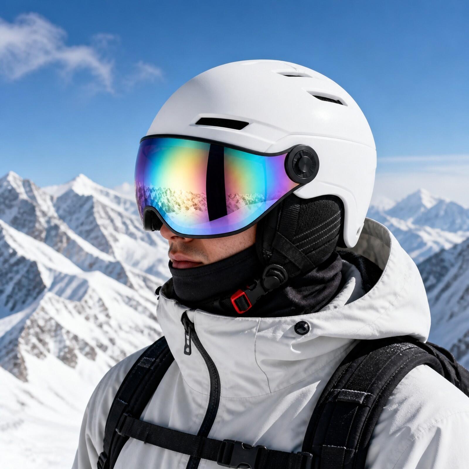 หมวกกันน็อคสกีสำหรับผู้ใหญ่ พร - Ski Helmet With Integrated Visor บทวิจารณ์และราคา