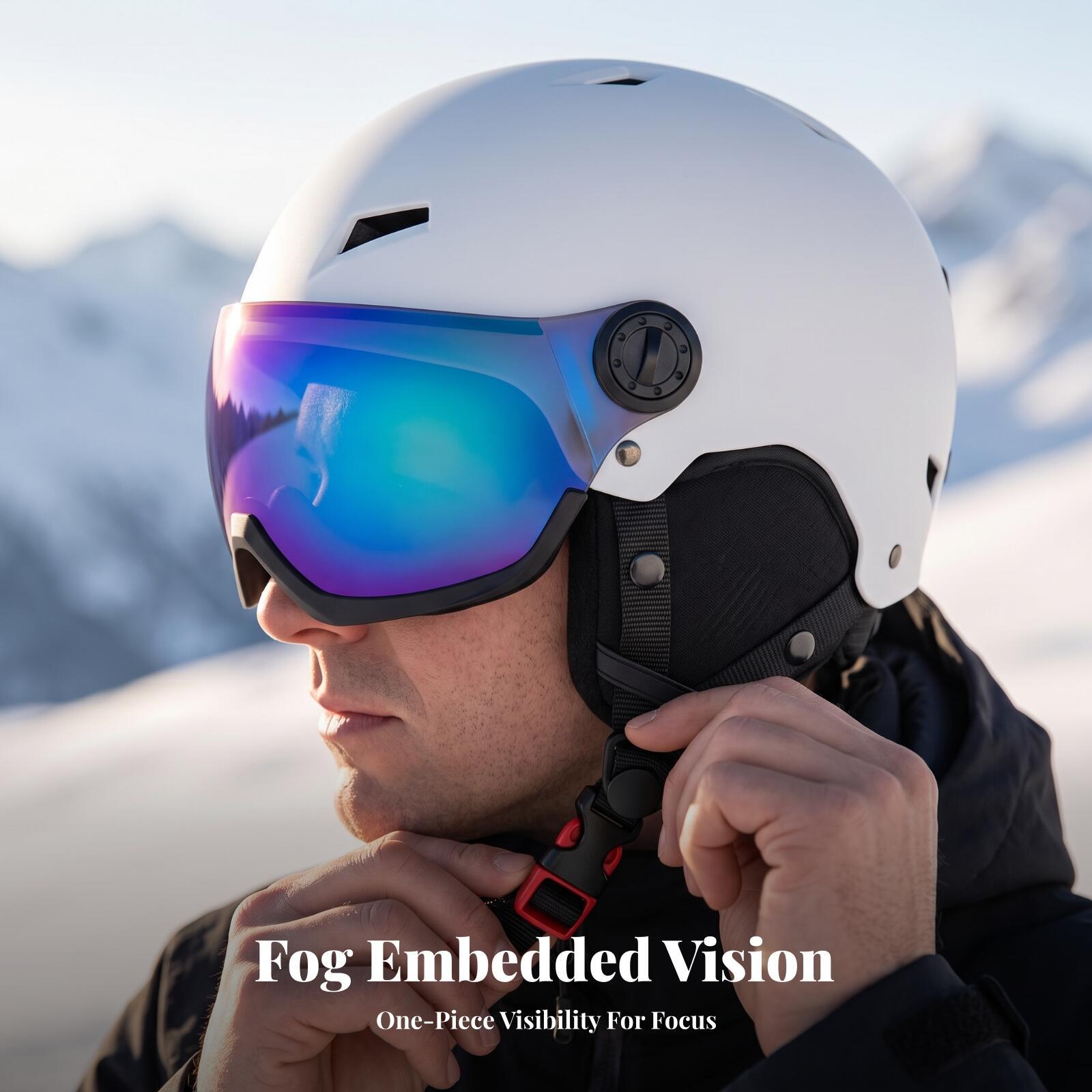หมวกกันน็อคสกีสำหรับผู้ใหญ่ พร - Ski Helmet With Integrated Visor บทวิจารณ์และราคา