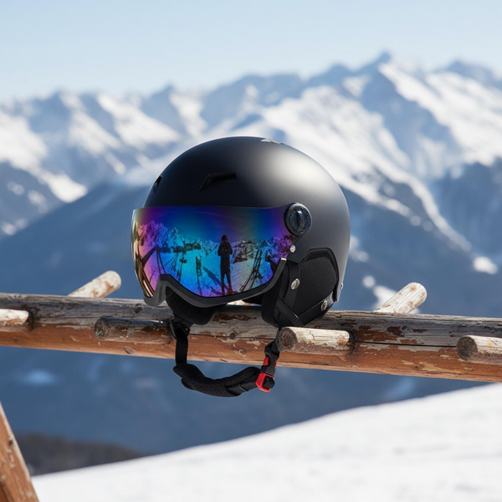 หมวกกันน็อคสกีสำหรับผู้ใหญ่ พร - Ski Helmet With Integrated Visor บทวิจารณ์และราคา